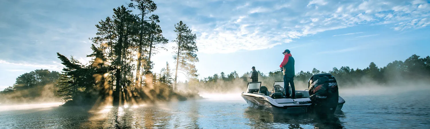 Fishing from a Ranger boat on the water