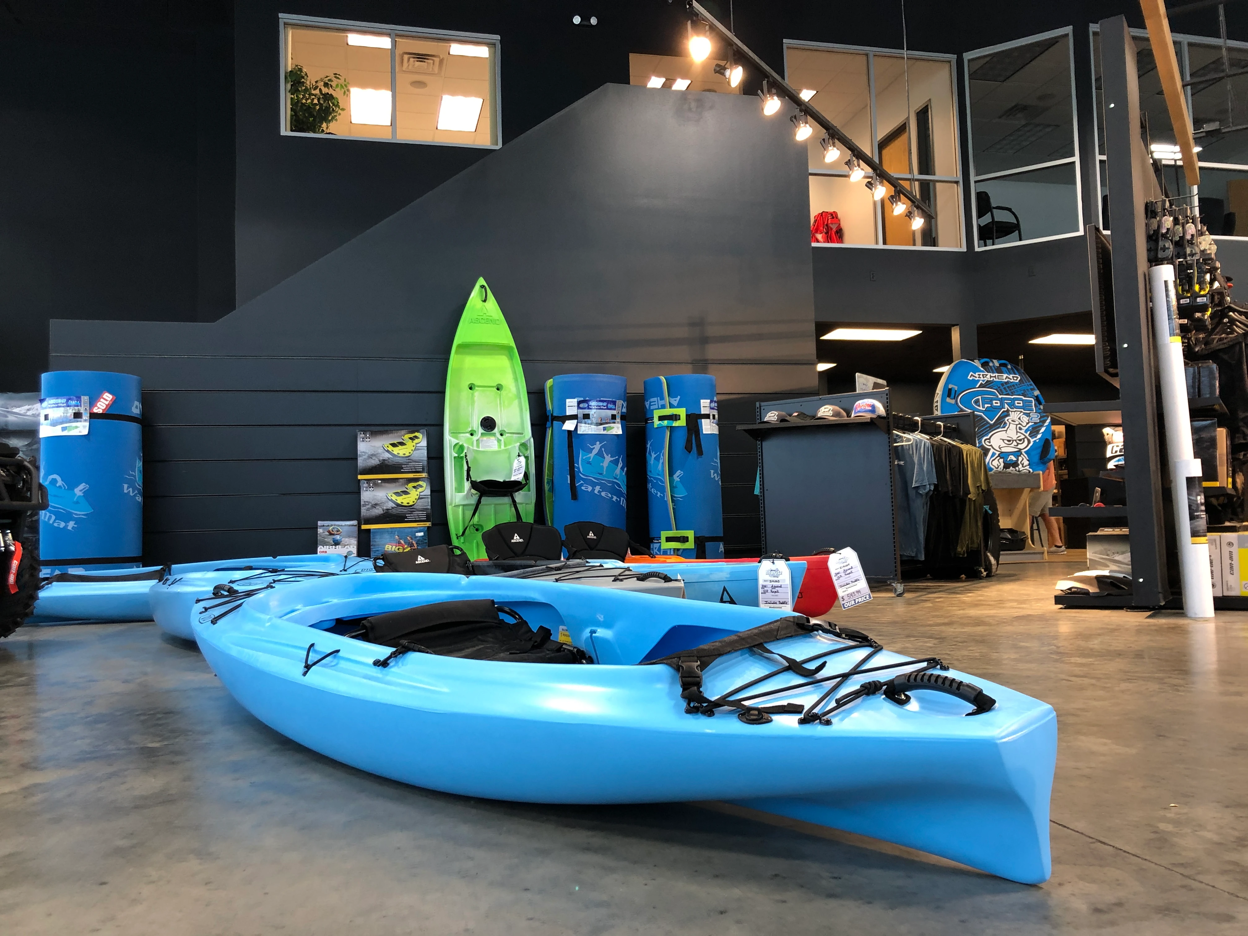 Accessories on display at Moritz Sport and Marine